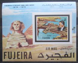 Poštová známka Fudžajra 1970 Asuánská pøehrada neperf. Mi# Block A 27 B