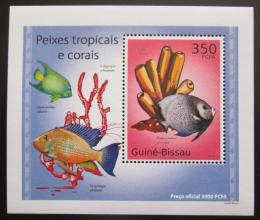 Potov znmka Guinea-Bissau 2010 Tropick ryby a korly DELUXE Mi# 5073 Block