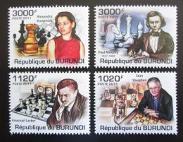 Poštové známky Burundi 2011 Svìtoví šachisti Mi# 2250-53 Kat 9.50€