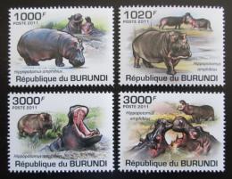 Poštové známky Burundi 2011 Hrochy Mi# 1982-85 Kat 9.50€ - zväèši� obrázok