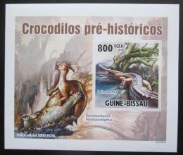 Poštová známka Guinea-Bissau 2010 Prehistoriètí krokodýli DELUXE Mi# 5210 B Block