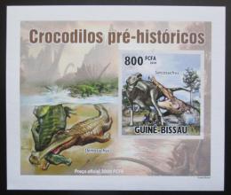 Poštová známka Guinea-Bissau 2010 Prehistoriètí krokodýli DELUXE Mi# 5212 B Block