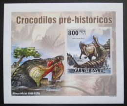 Poštová známka Guinea-Bissau 2010 Prehistoriètí krokodýli DELUXE Mi# 5213 B Block