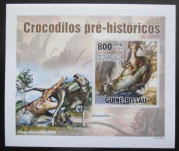 Poštová známka Guinea-Bissau 2010 Prehistoriètí krokodýli DELUXE Mi# 5214 B Block