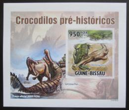 Poštová známka Guinea-Bissau 2010 Prehistoriètí krokodýli DELUXE Mi# 5215 B Block