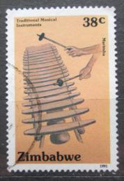 Poštová známka Zimbabwe 1991 Hudební nástroj Marimba Mi# 458