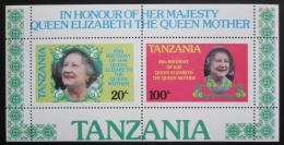 Poštové známky Tanzánia 1985 Krá¾ovna Matka Mi# Block 42