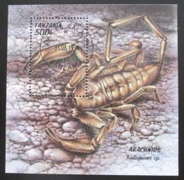 Poštová známka Tanzánia 1994 Škorpion Mi# Block 255