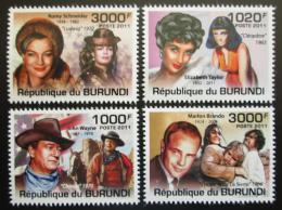 Poštové známky Burundi 2011 Herci Mi# 2166-69 Kat 9.50€