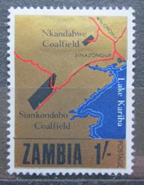 Poštová známka Zambia 1967 Národní rozvoj, mapa Mi# 37