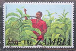 Poštová známka Zambia 1979 Sbìr tabáku pretlaè Mi# 199