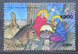 Poštová známka Zambia 1996 Vianoce pretlaè Mi# 661