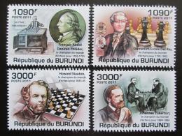 Poštové známky Burundi 2011 Svìtoví šachisti Mi# 2254-57 Kat 9.50€