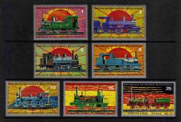 Poštové známky Rovníková Guinea 1972 Lokomotívy Mi# 147-53