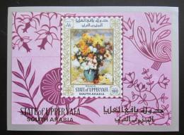 Poštová známka Aden Upper Yafa 1967 Umenie, Renoir Mi# Block 16