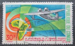Poštová známka Kongo 1967 Lietadlo a mapa Mi# 142