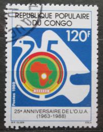Poštová známka Kongo 1988 OAU, 25. výroèie Mi# 1155