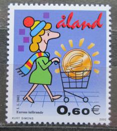 Poštová známka Alandy, Fínsko 2002 Euro mince a bankovky Mi# 198