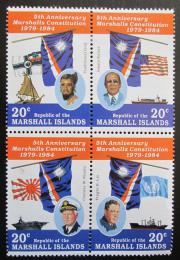 Poštové známky Marshallove ostrovy 1984 Ústava, 5. výroèie Mi# 27-30