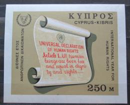 Poštová známka Cyprus 1968 Medzinárodný rok lidských práv Mi# Block 6 