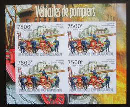 Poštové známky Burundi 2012 Hasièi DELUXE neperf. Mi# 2425 B Bogen