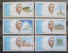Poštové známky Šardžá 1972 Charles de Gaulle a Paøíž Mi# 875-80