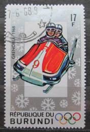 Poštová známka Burundi 1968 ZOH Grenoble, jízda na bobech Mi# 389