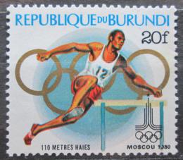 Poštová známka Burundi 1980 LOH Moskva, bìh pøes pøekážky Mi# 1540
