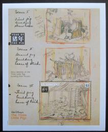 Poštová známka Svätý Vincent 1995 Disney, rok prasete Mi# Block 329