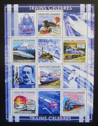 Poštové známky Komory 2009 Lokomotívy Mi# 2280-85 Kat 11€