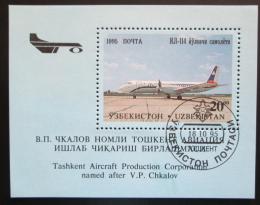 Poštová známka Uzbekistan 1995 Lietadlo Mi# Block 8