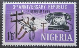 Poštová známka Nigéria 1966 Telegraf a telefon Mi# 193