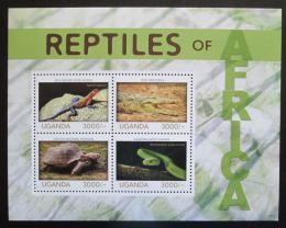 Poštové známky Uganda 2014 Obojživelníky a plazy Mi# 3200-03 Kat 14€