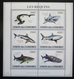 Poštové známky Komory 2009 Žraloky Mi# 2156-61 Kat 14€