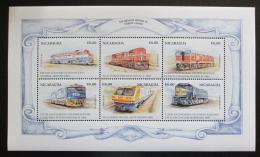 Poštové známky Nikaragua 1999 Lokomotívy Mi# 4027-32 Kat 9€