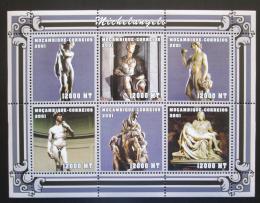 Poštové známky Mozambik 2001 Sochy, Michelangelo Mi# 2115-20 Kat 11€