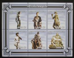Poštové známky Mozambik 2001 Sochy, Michelangelo Mi# 2127-32 Kat 11€