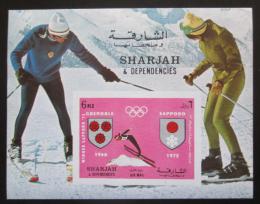 Poštová známka Šardžá 1972 ZOH Sapporo a Grenoble Mi# Block 157 Kat 8€ - zväèši� obrázok
