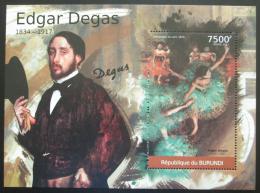 Poštová známka Burundi 2012 Umenie, Edgar Degas Mi# Block 204 Kat 9€