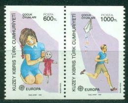 Poštové známky Cyprus Tur. 1989 Európa CEPT, dìtské hry Mi# 249-50 C Kat 6€