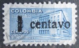 Poštová známka Kolumbia 1951 Budova pošty v Bogotì, daòová, pretlaè Mi# 49 I 