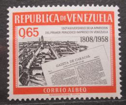Poštová známka Venezuela 1960 Noviny Gazeta de Caracas, 150. výroèie Mi# 1341