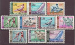 Poštové známky Adžmán 1965 LOH Tokio Mi# 31-40 Kat 9€
