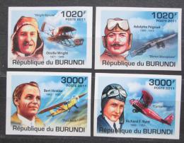 Poštové známky Burundi 2011 História letectvo neperf. Mi# 2210-13 B