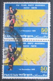 Poštové známky Pakistan 1969 Japonská panenka a mapa pár Mi# 282
