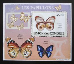 Poštová známka Komory 2009 Motýle DELUXE Mi# 2151 Block