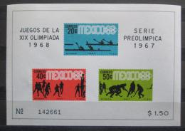 Poštové známky Mexiko 1967 LOH Mexiko Mi# Block 7 Kat 6.50€