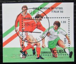 Poštová známka Kuba 1989 MS ve futbale Mi# Block 114