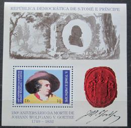 Poštová známka Svätý Tomáš 1982 Johann Wolfgang Goethe Mi# Block 91 A Kat 15€