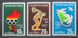 Poštové známky Holandské Antily 1968 LOH Mexiko Mi# 187-89